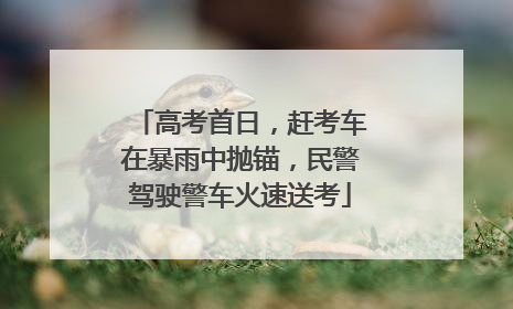 高考首日，赶考车在暴雨中抛锚，民警驾驶警车火速送考