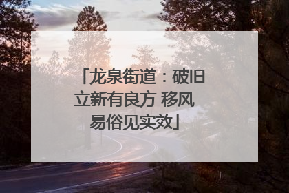 龙泉街道：破旧立新有良方 移风易俗见实效