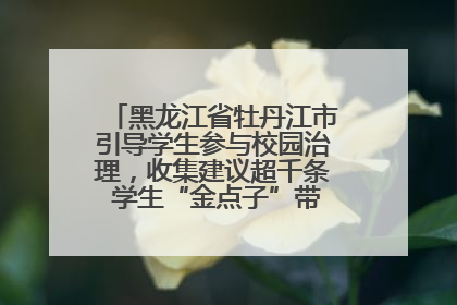黑龙江省牡丹江市引导学生参与校园治理，收集建议超千条 学生“金点子”带来学校“新样子”