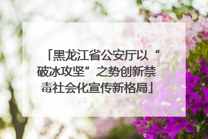 黑龙江省公安厅以“破冰攻坚”之势创新禁毒社会化宣传新格局