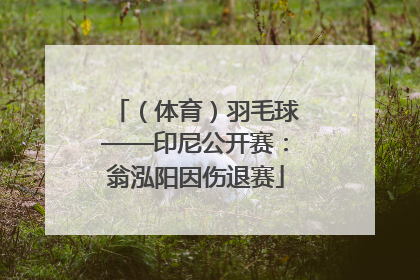（体育）羽毛球——印尼公开赛：翁泓阳因伤退赛
