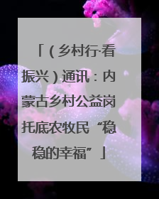 （乡村行·看振兴）通讯：内蒙古乡村公益岗托底农牧民“稳稳的幸福”