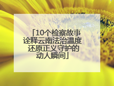 10个检察故事诠释云南法治温度 还原正义守护的动人瞬间