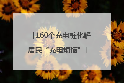 160个充电桩化解居民“充电烦恼”