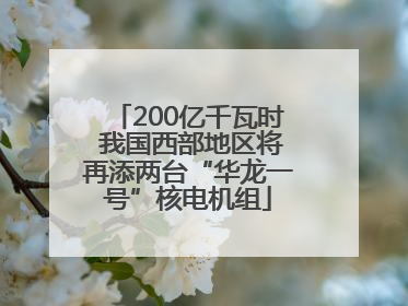 200亿千瓦时 我国西部地区将再添两台“华龙一号”核电机组