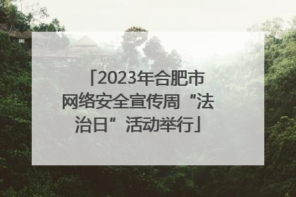 2023年合肥市网络安全宣传周“法治日”活动举行