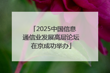 2025中国信息通信业发展高层论坛在京成功举办