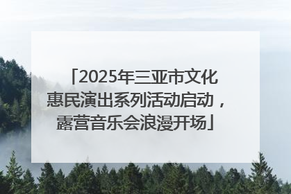 2025年三亚市文化惠民演出系列活动启动，露营音乐会浪漫开场