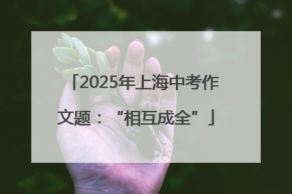 2025年上海中考作文题：“相互成全”