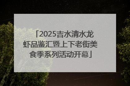2025吉水清水龙虾品鉴汇暨上下老街美食季系列活动开幕