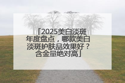 2025美白淡斑年度盘点，哪款美白淡斑护肤品效果好？含金量绝对高