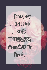 24小时、34分钟、30秒 三组数据看合福高铁新跨越