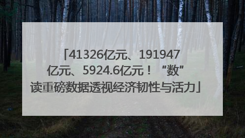 41326亿元、191947亿元、5924.6亿元！“数”读重磅数据透视经济韧性与活力