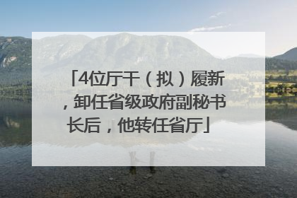 4位厅干（拟）履新，卸任省级政府副秘书长后，他转任省厅